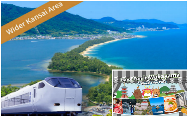 JR關西廣域鐵路周遊券5日券＆和歌山樂享周遊券「Have fun in Wakayama Pass 1 Week Free Pass (自選3個設施)」套票 - 和歌山