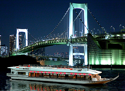 乘合屋形船暢遊台場、隅田川、東京鐵塔！